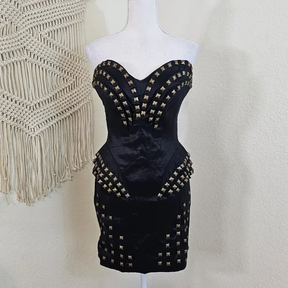 PasCucci Black Corset Dress! Size Large. - Picture 2 of 13